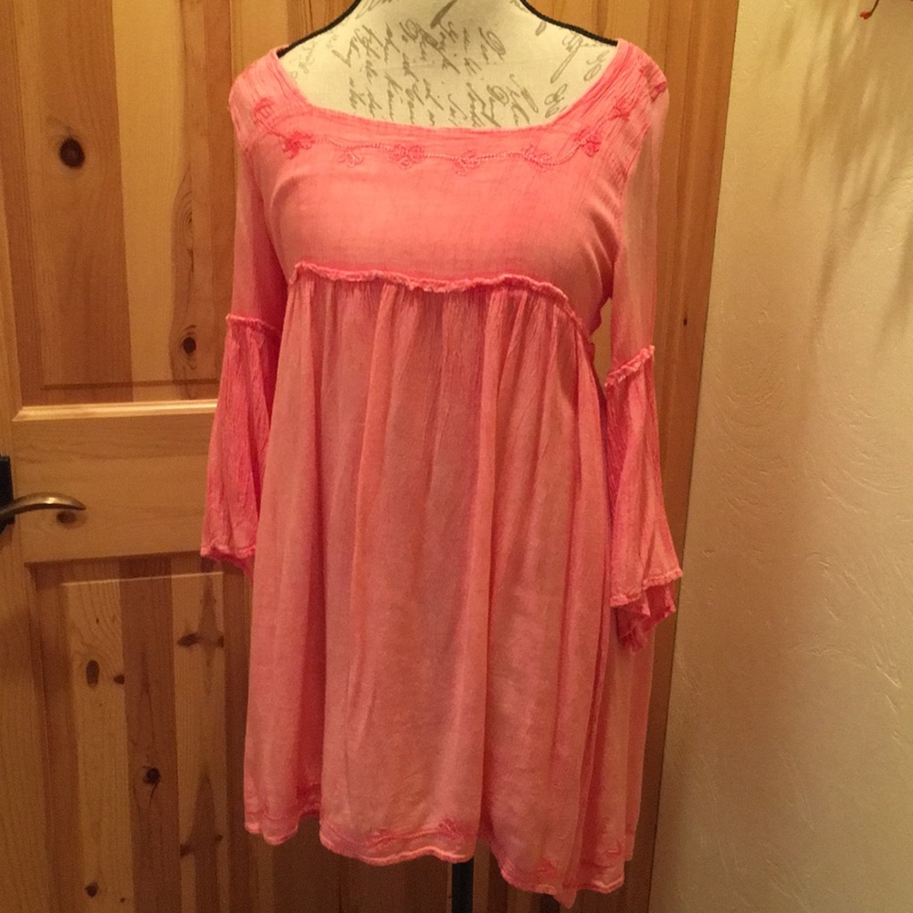 Coral Flowy Festival Dress